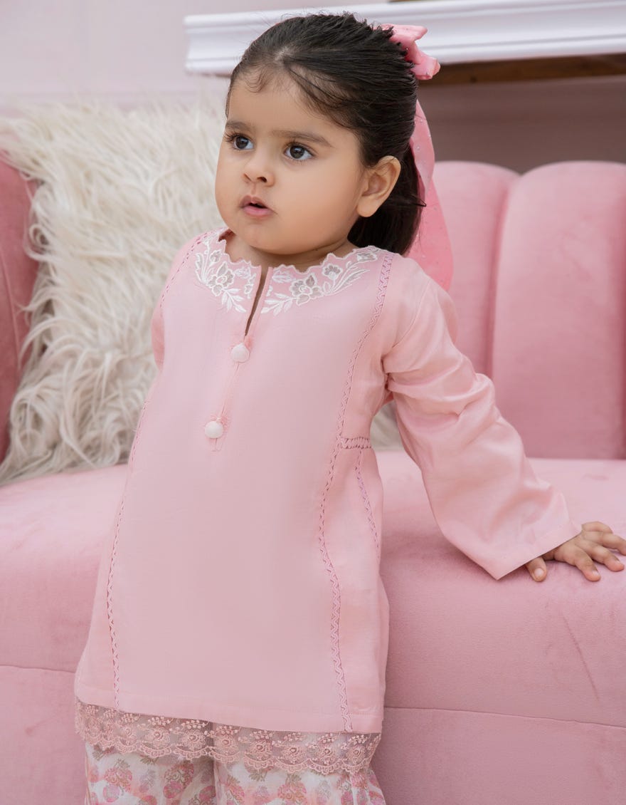 PINK SILK EMBROIDERED 2PC STITCHED