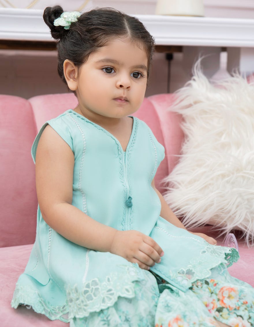 GREEN SILK EMBROIDERED 2PC STITCHED