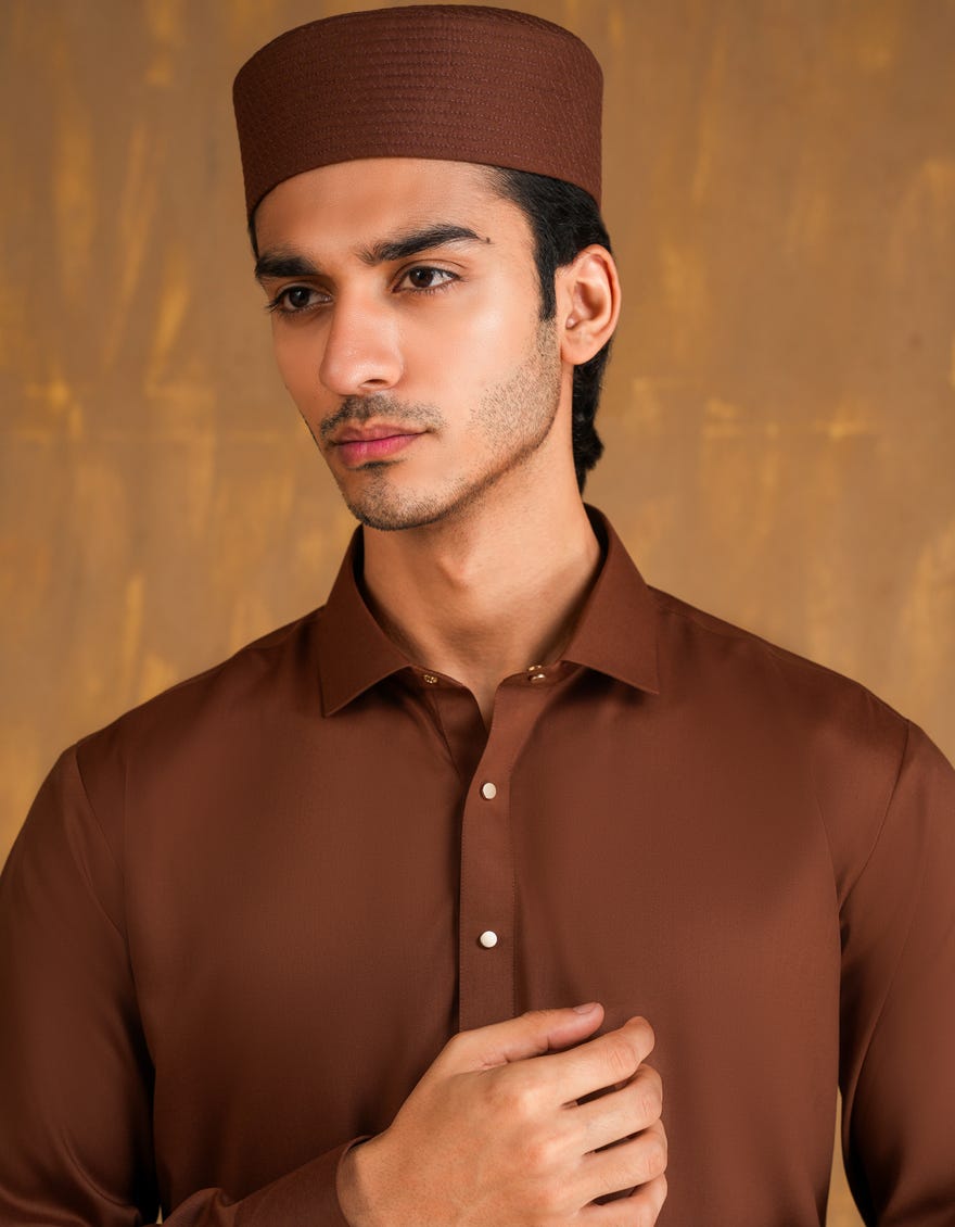 BROWN BLENDED MEN CAP | JJ-CAP-0018-R65