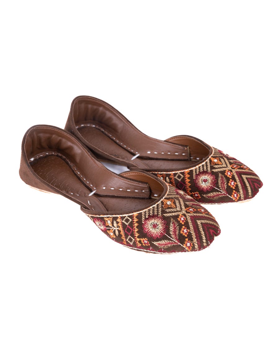 Brown Suede Khussa | Jj-Lkh-24-314