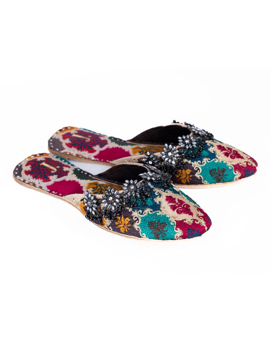 Multicolor Banarsi Khussa | Jj-Lkh-24-316