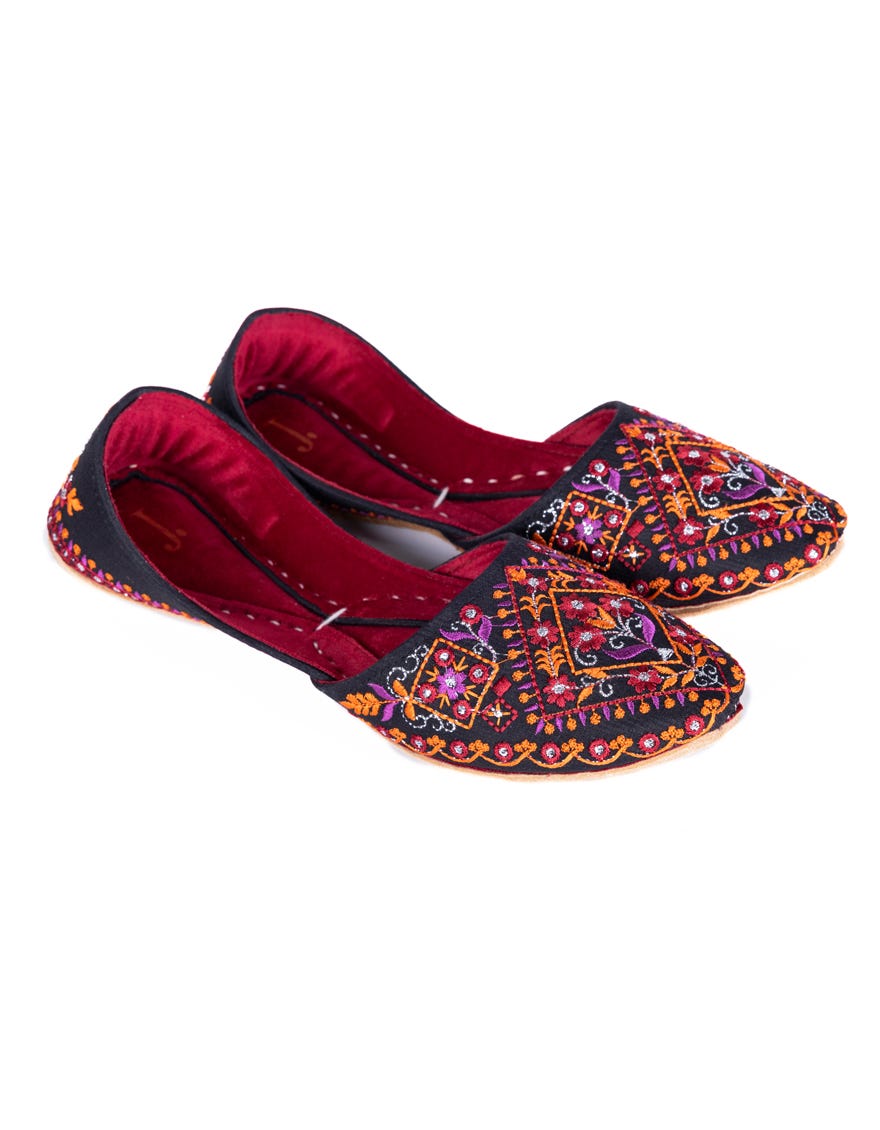 Maroon Polyester Khussa | Jj-Lkh-24-317