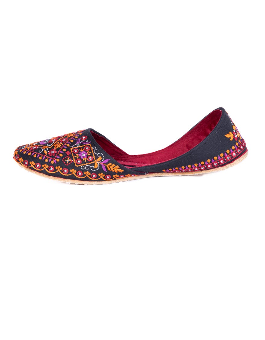 Maroon Polyester Khussa | Jj-Lkh-24-317