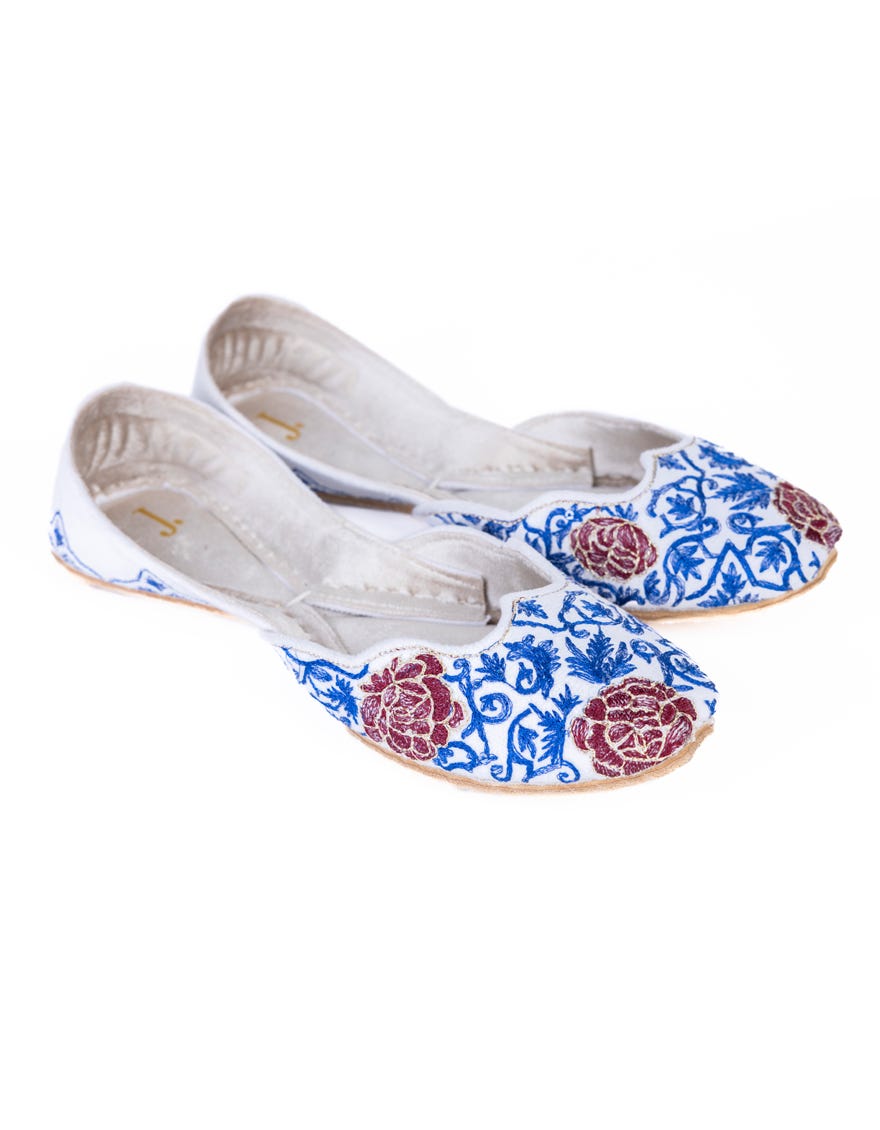 Blue Suede Khussa | Jj-Lkh-24-318