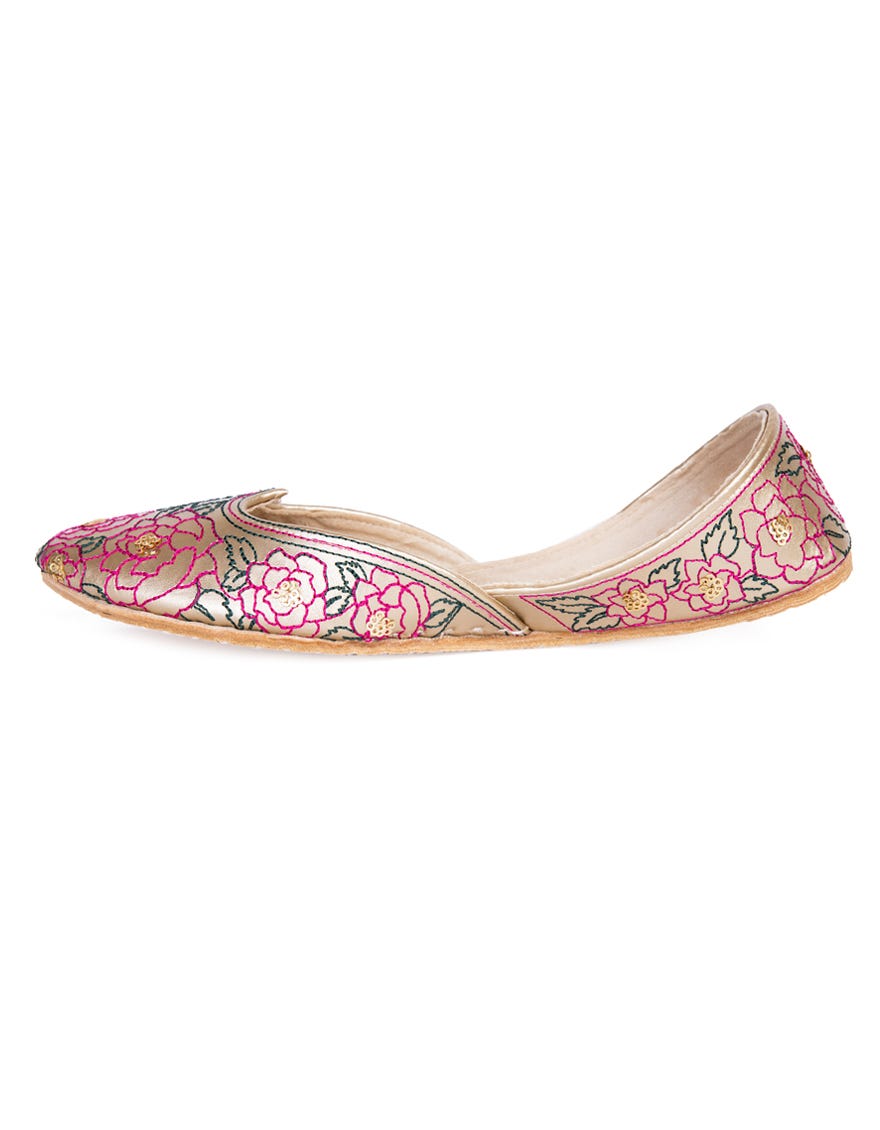 Golden Rexine Khussa | Jj-Lkh-24-326