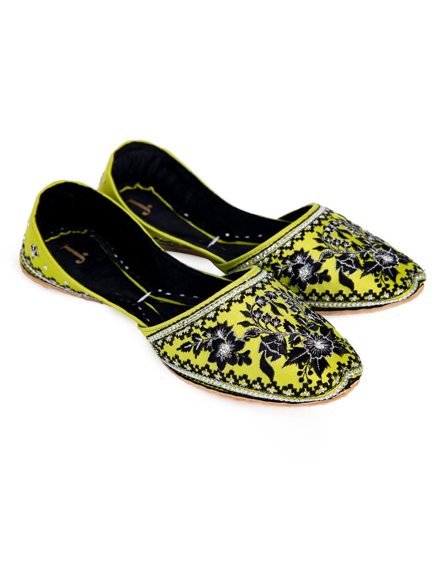 Green Silk Khussa | Jj-Lkh-24-328