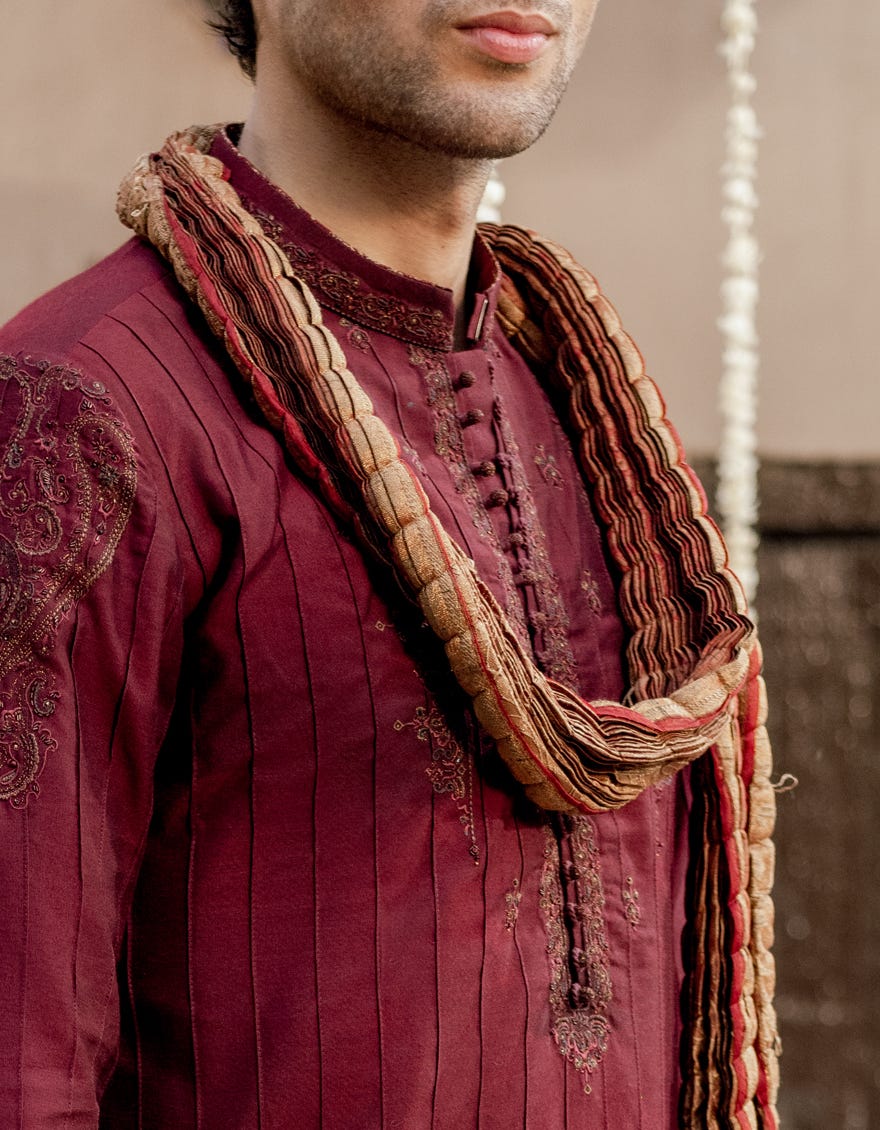 Rust Blended Men Shawl | Jjid-Shawl