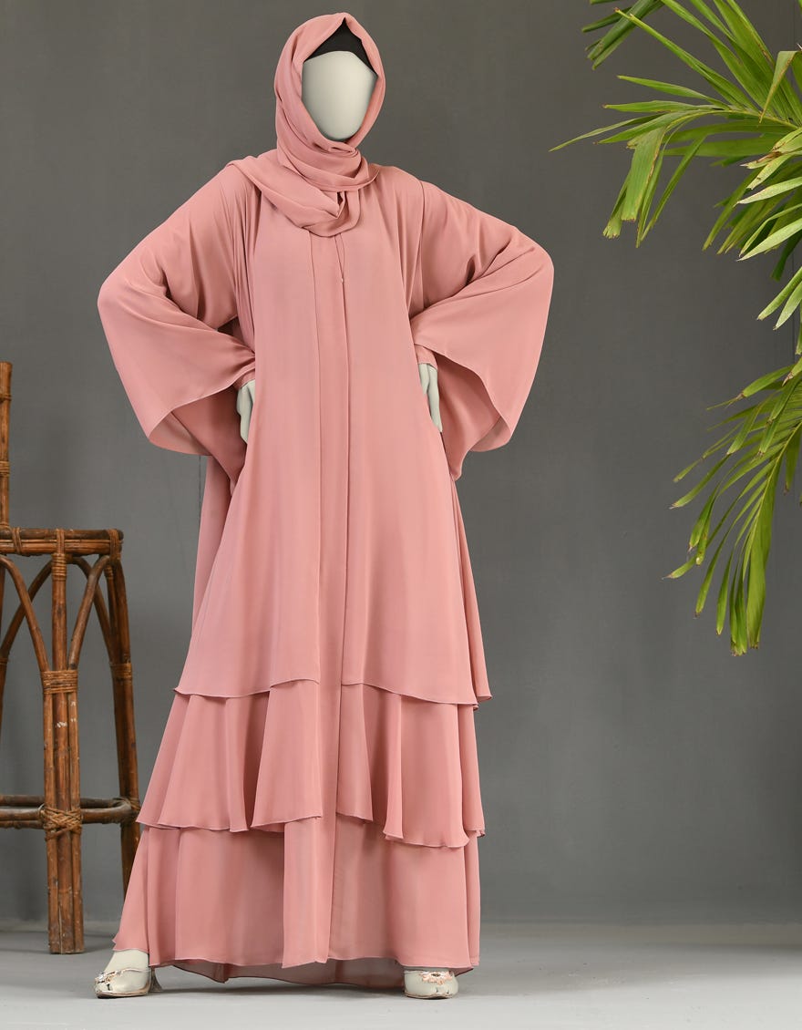 BEIGE GEORGETTE ABAYA | JJAB-22-036