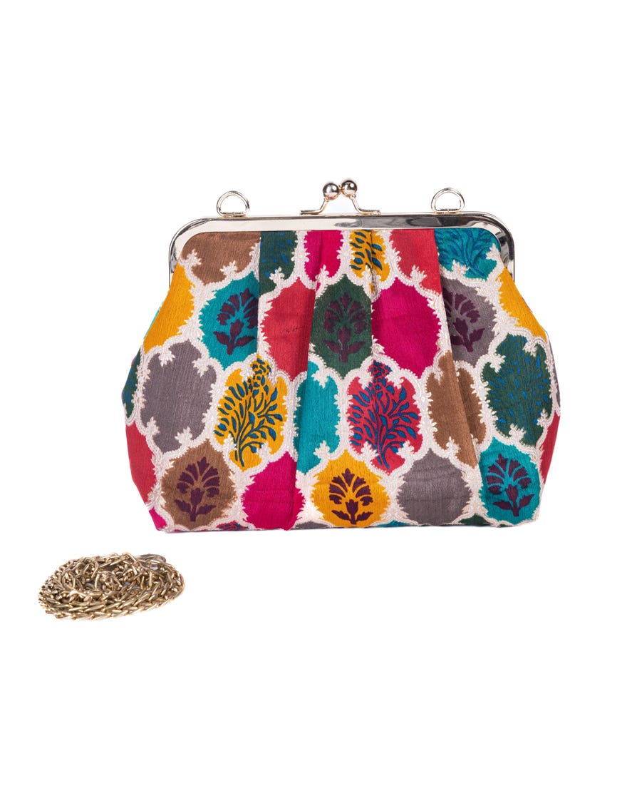 Multicolor Banarsi Handbag | Jjbl-24-061