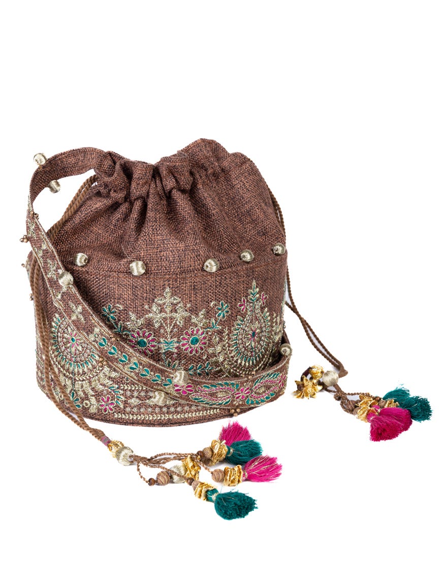 Brown Jute Handbag | Jjbl-24-062