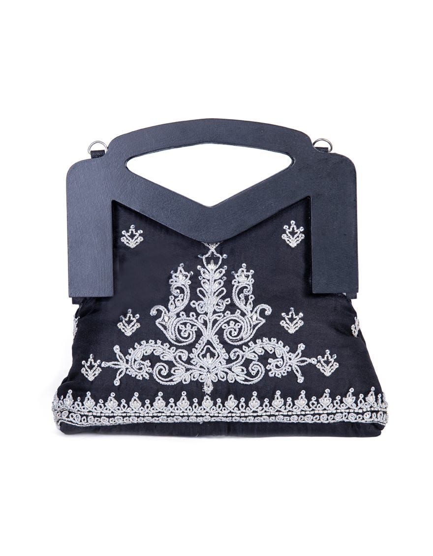 Black Cotton Handbag | Jjbl-24-070