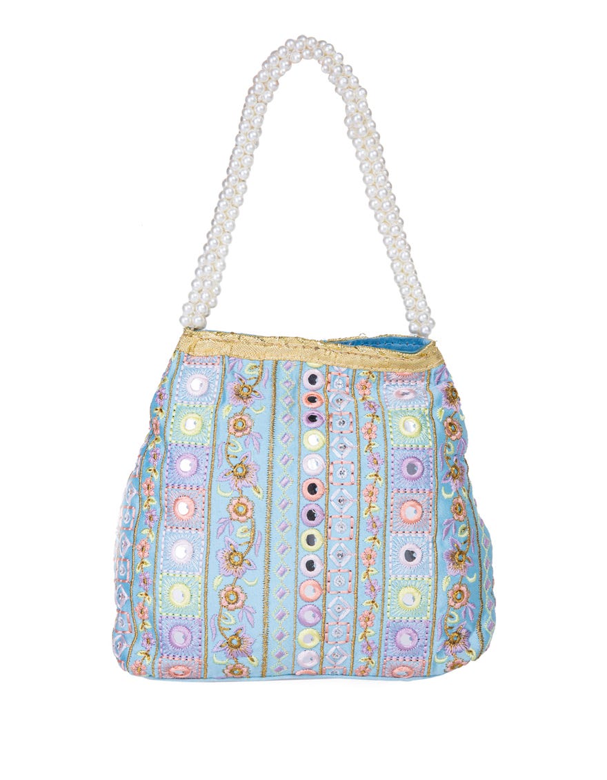 Sky Blue Cotton Handbag | Jjbl-24-071