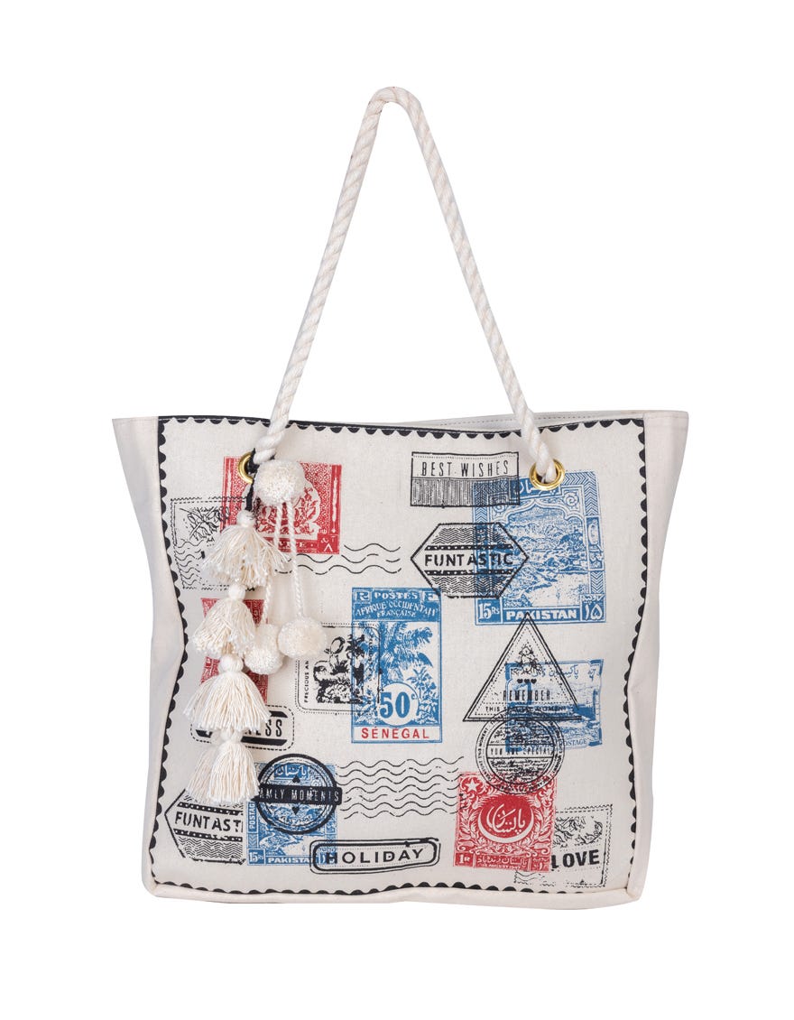 Off White Canvas Handbag | Jjbl-24-074