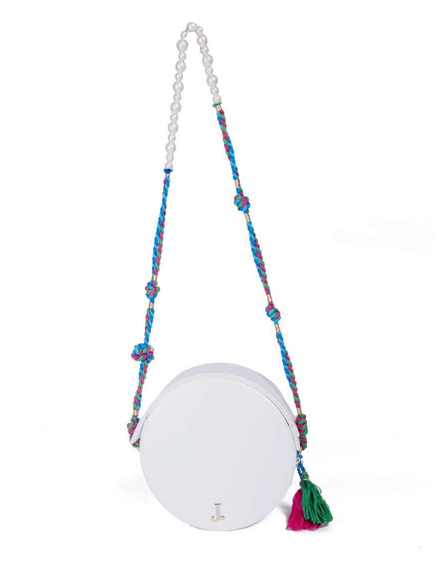 White Rexine Handbag | Jjbl-24-077