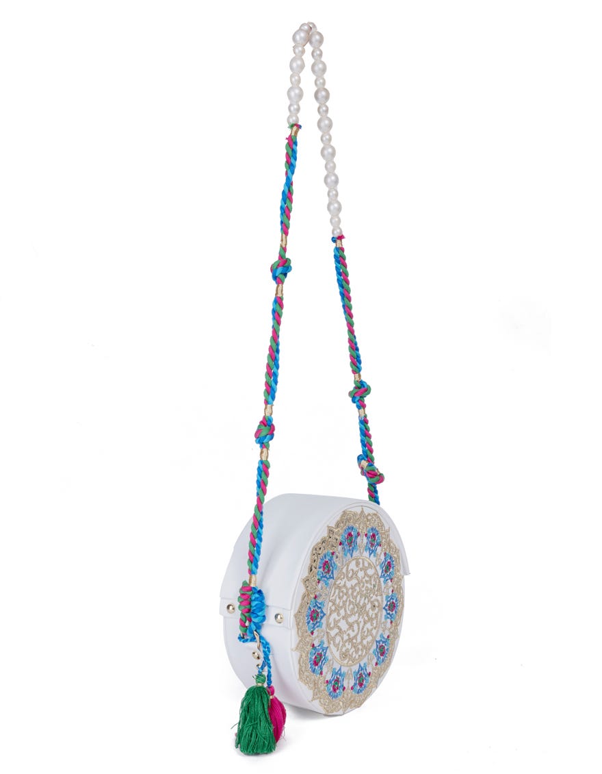 White Rexine Handbag | Jjbl-24-077