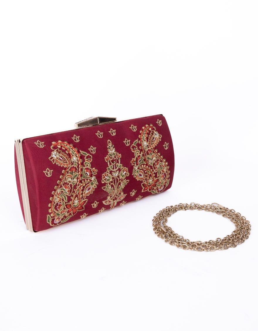 MAROON CLUTCH BAG | JJBL-24-089
