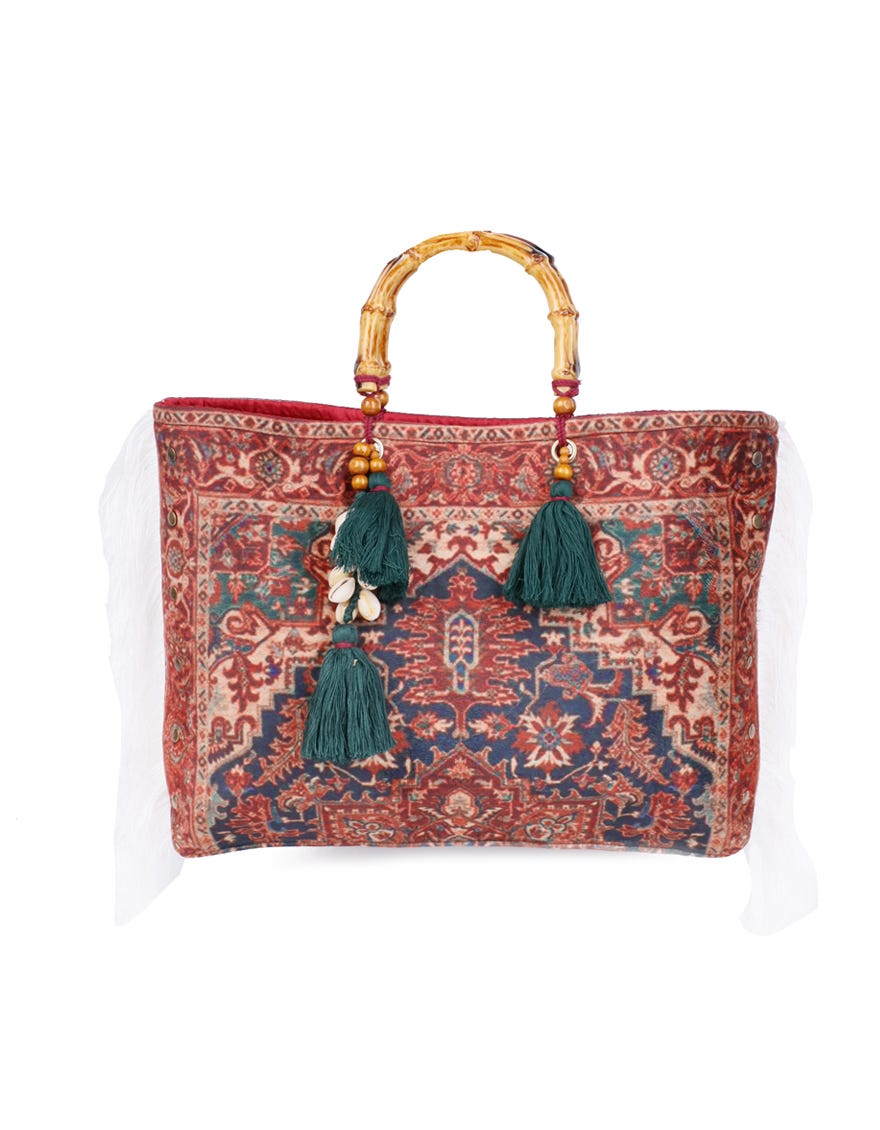 MULTICOLOR VELVET TOTE BAG | JJBL-24-090