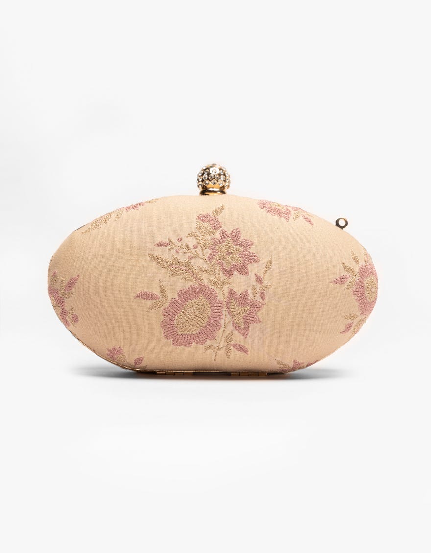 BEIGE TWILL CLUTCH