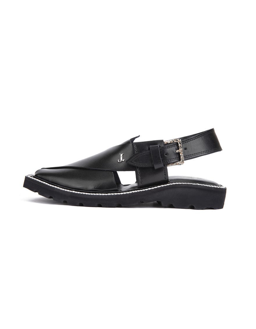 BLACK PLAIN PESHAWARI SANDALS
