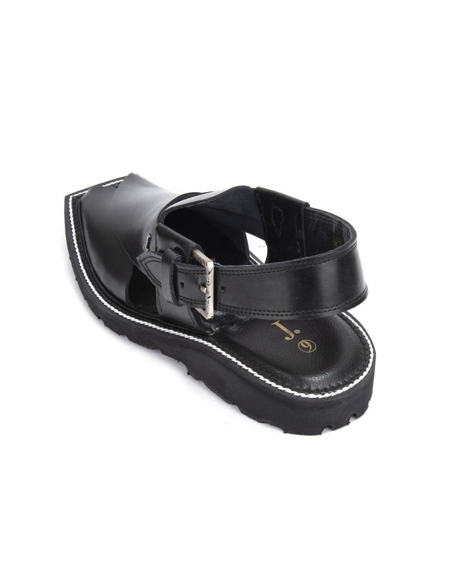 BLACK PLAIN PESHAWARI SANDALS