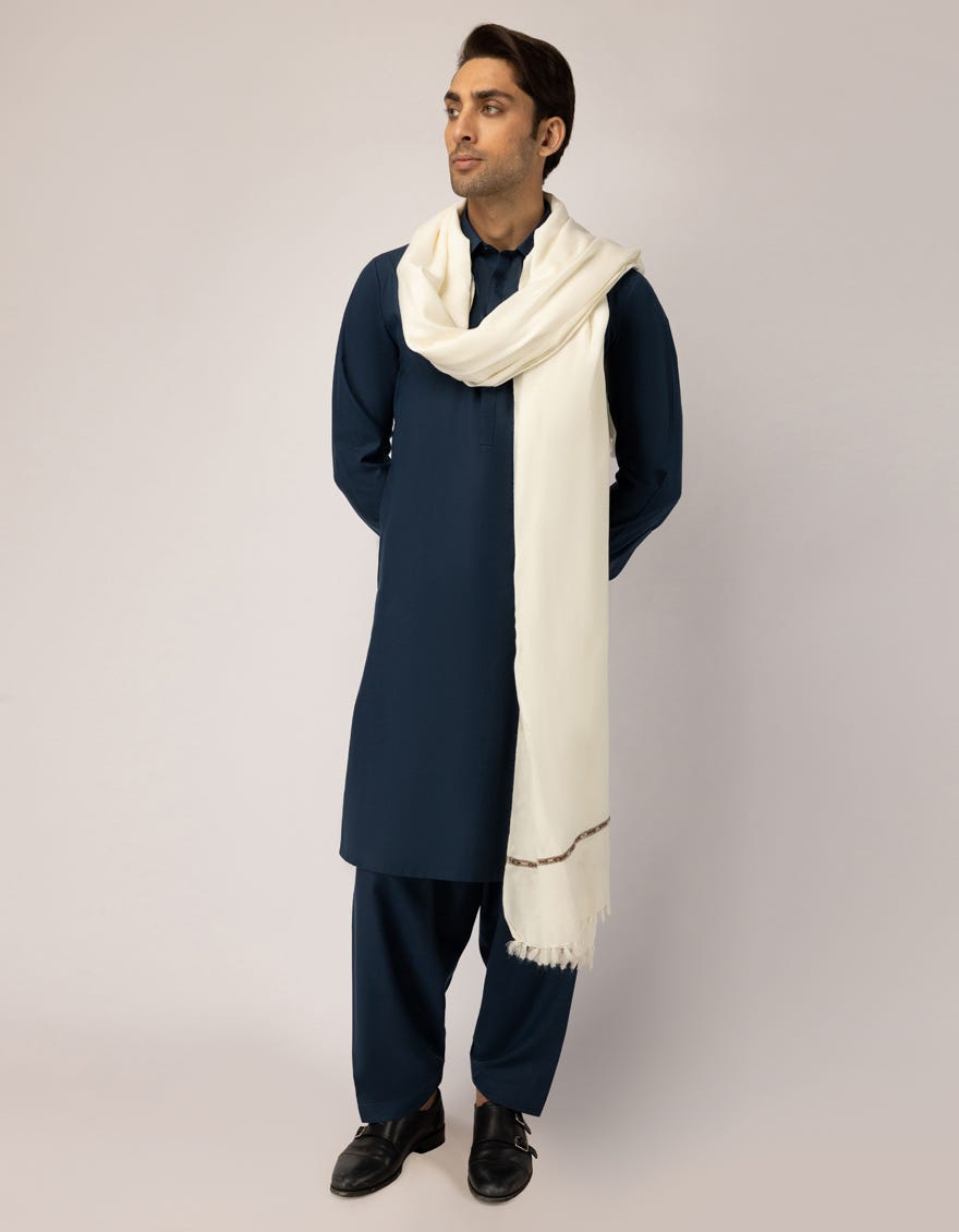 OFF WHITE WOOL SHAWL