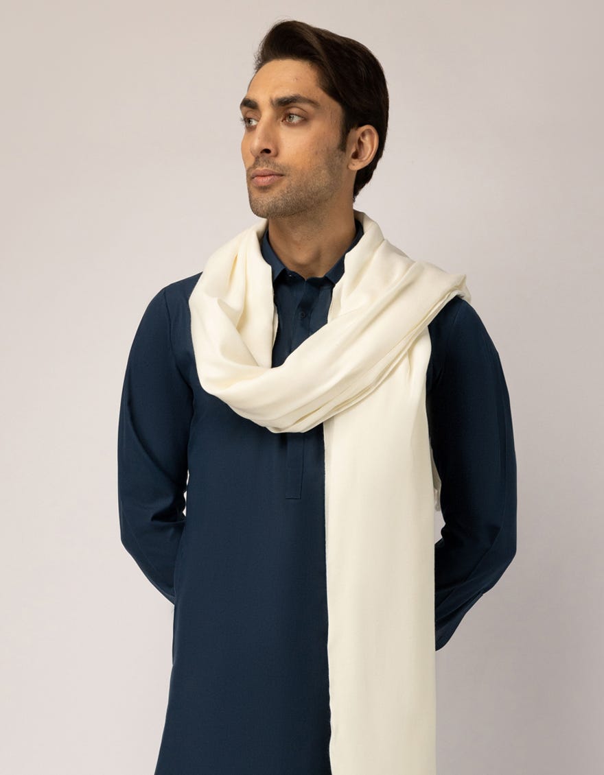 OFF WHITE WOOL SHAWL