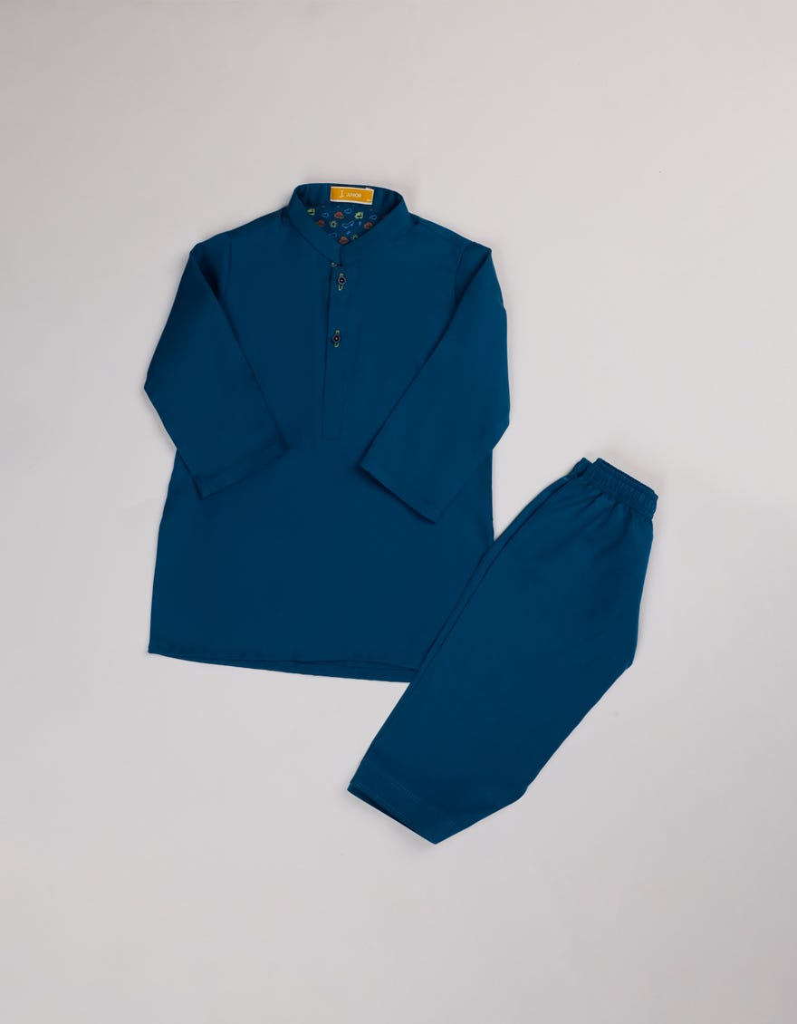 BLUE BLENDED KAMEEZ SHALWAR