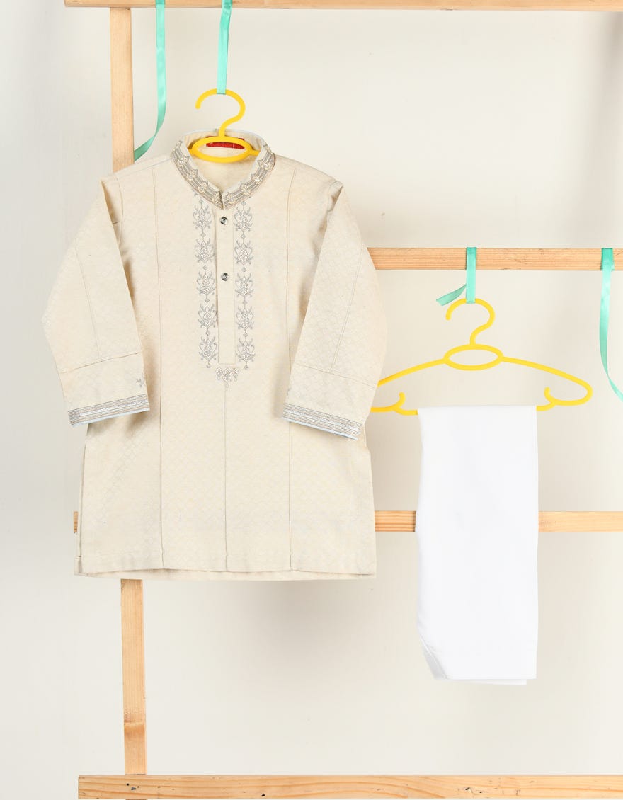 CREAM BLENDED KAMEEZ SHALWAR | JJIKS-SP-A-48072