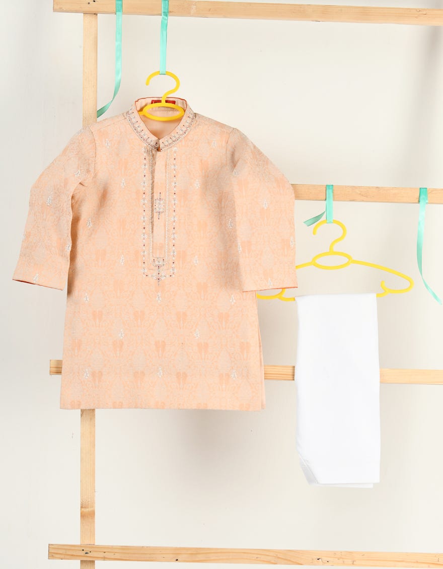 PEACH BLENDED KAMEEZ SHALWAR | JJIKS-SP-48097