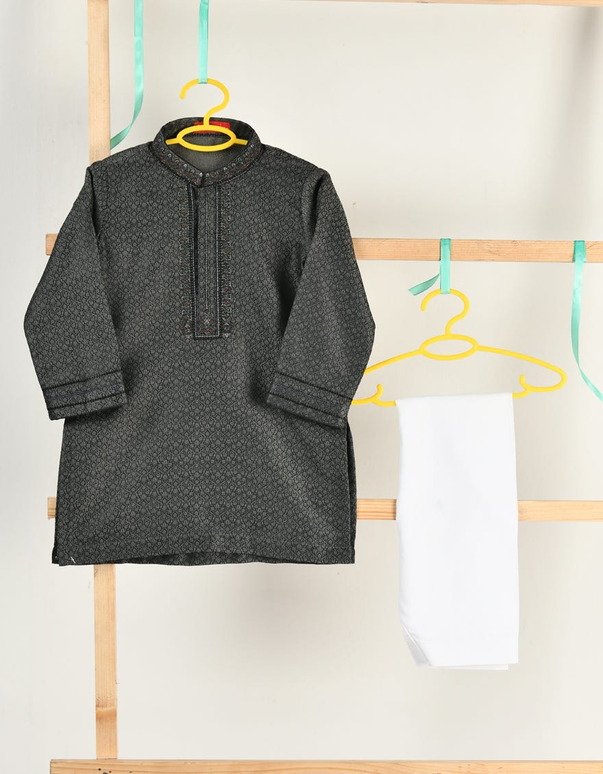 DARK GREY KAMEEZ SHALWAR | JJIKS-SP-A-48111