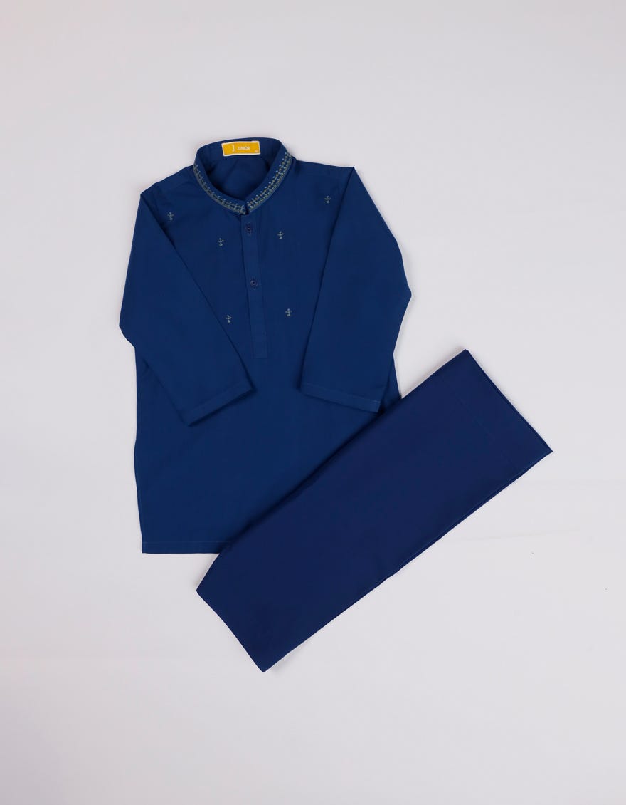 BLUE BLENDED SEMI-FORMAL KAMEEZ SHALWAR