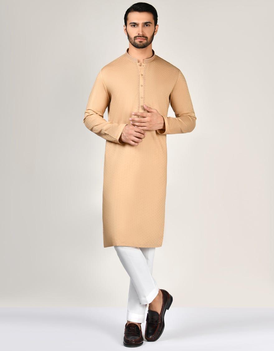 Brown Men's Kurta | Jjk-A-32855