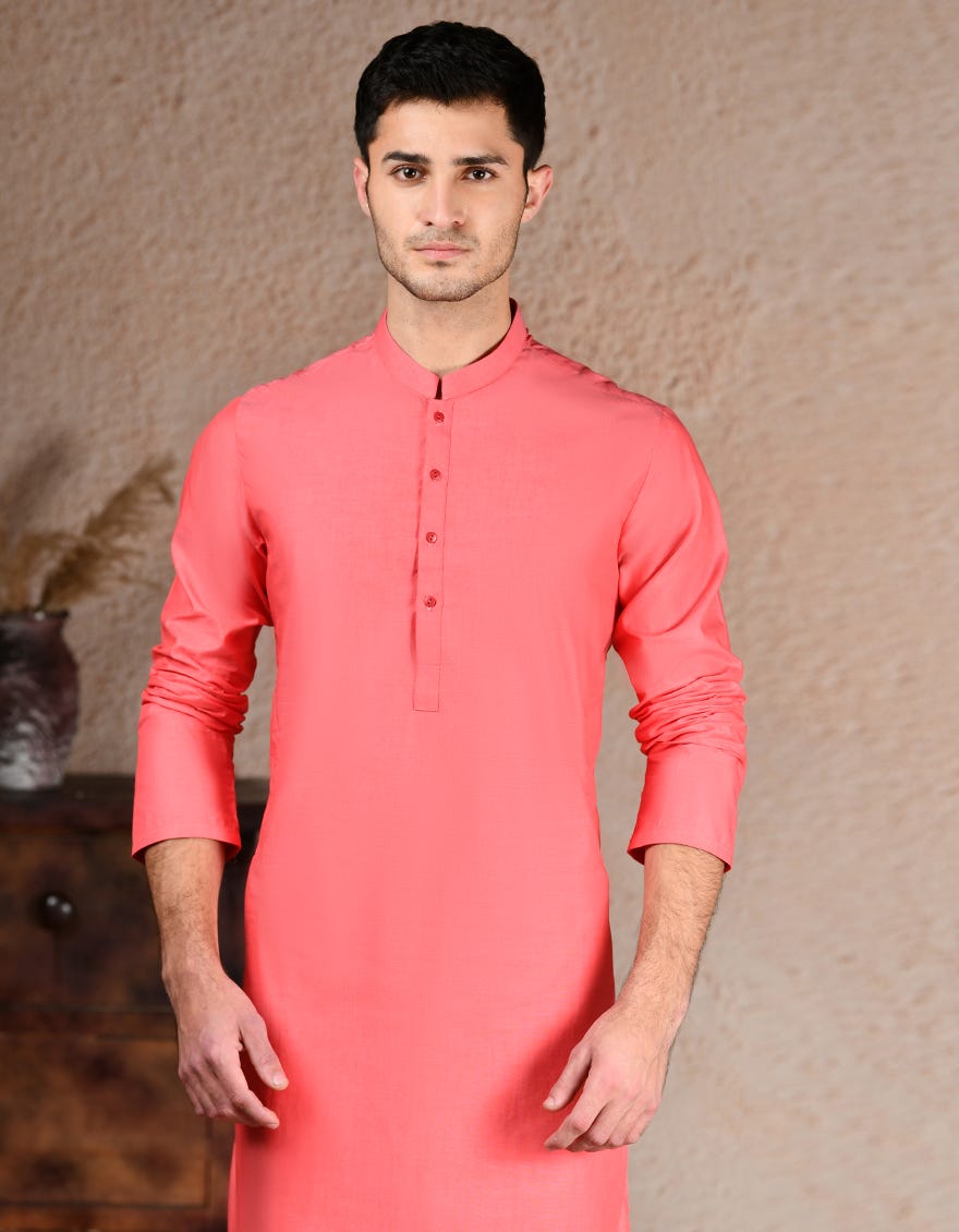 PINK COTTON CASUAL KURTA