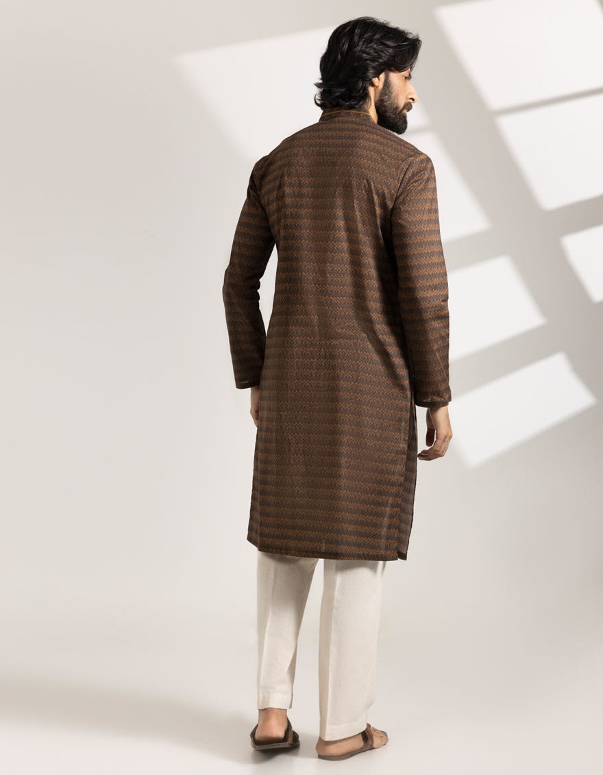 brown-cotton-printed-semi-formal-kurta-jjks33466