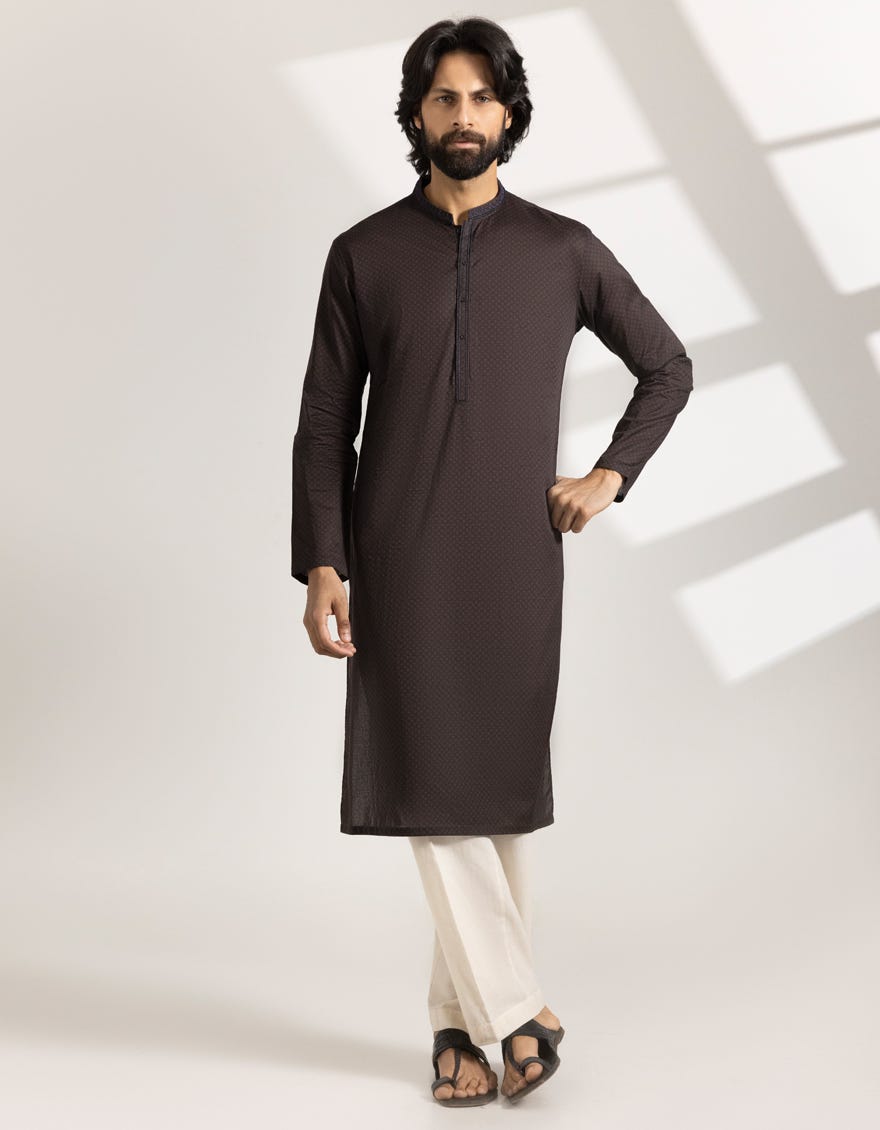 brown-cotton-printed-semi-formal-kurta-jjks33492