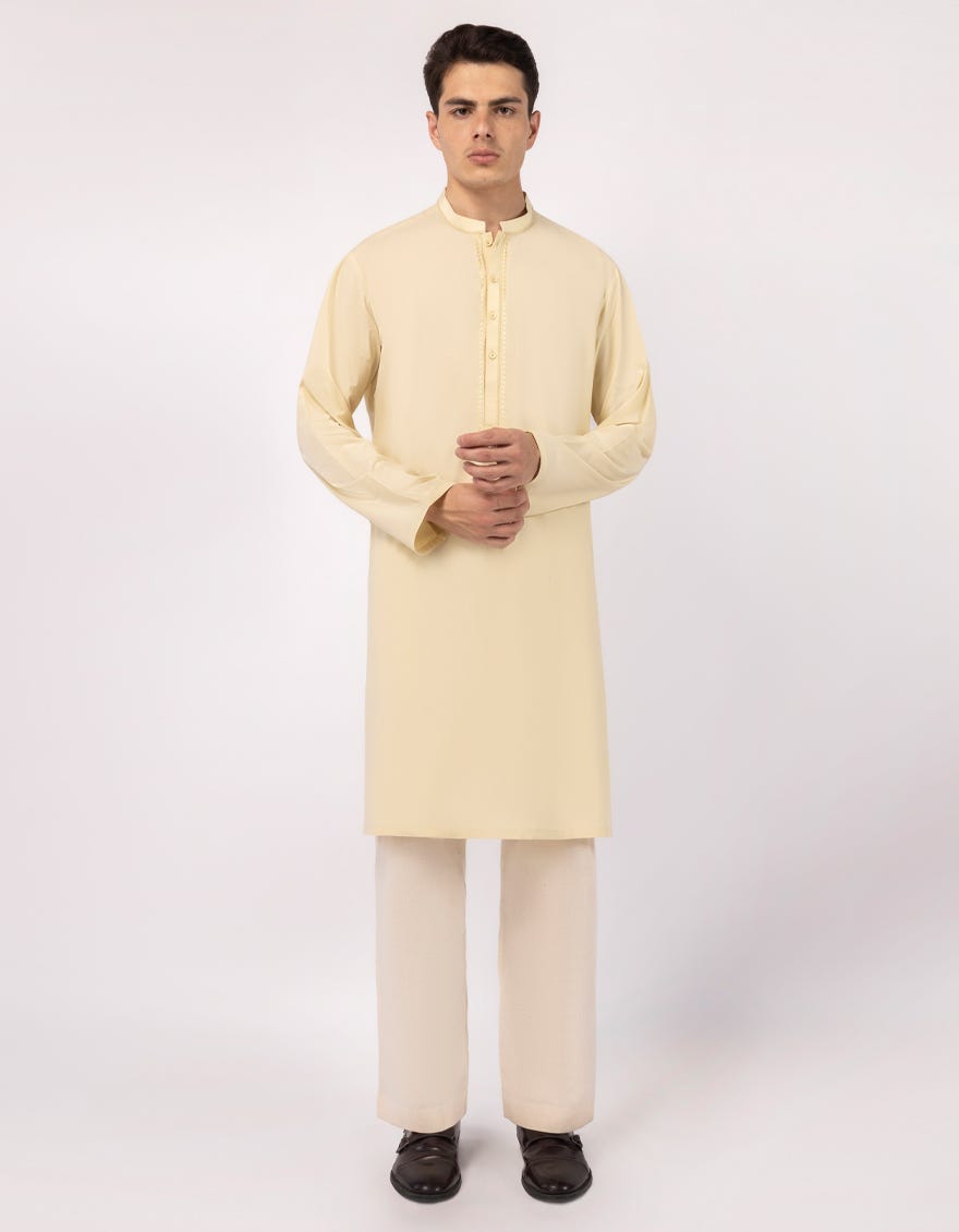 PALE YELLOW SEMI-FORMAL KURTA