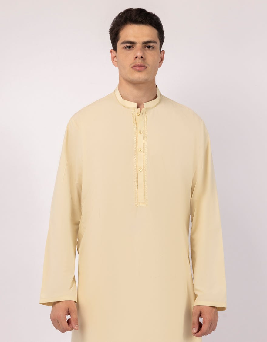 PALE YELLOW SEMI-FORMAL KURTA