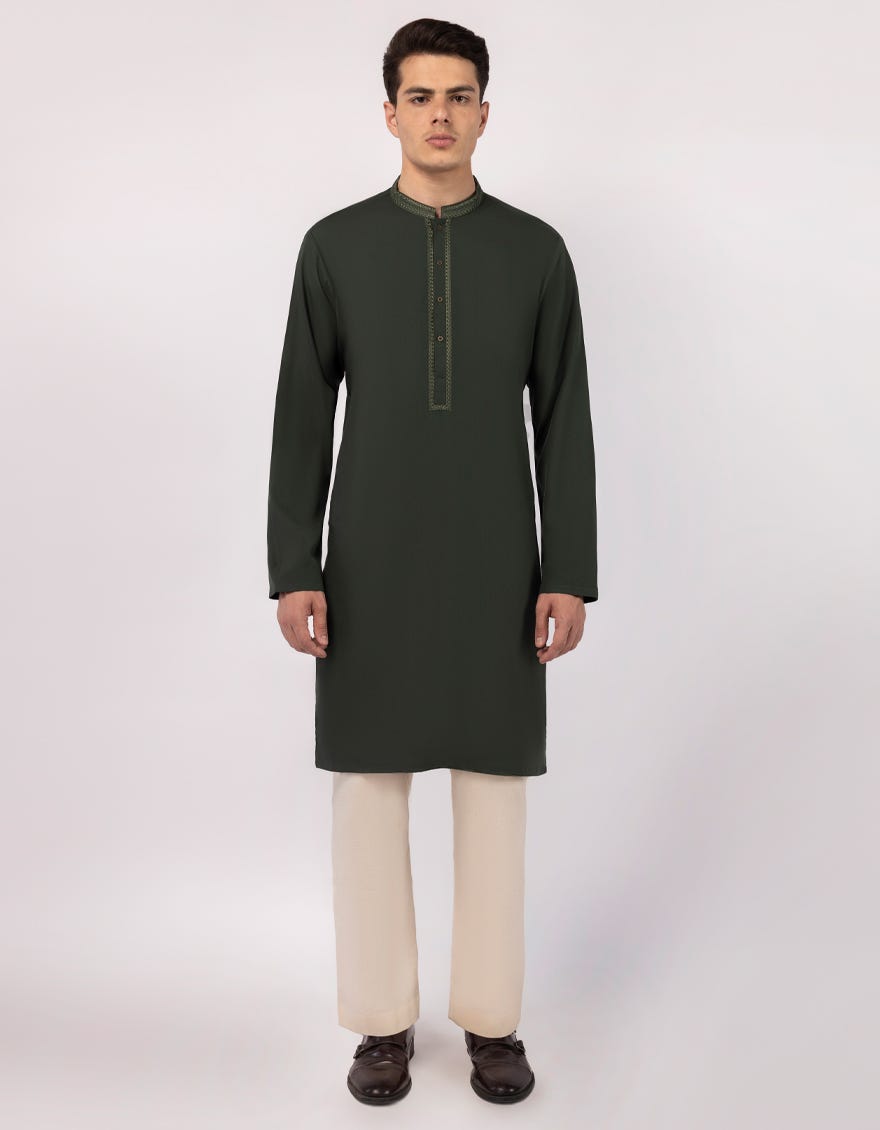 GREEN SEMI-FORMAL KURTA