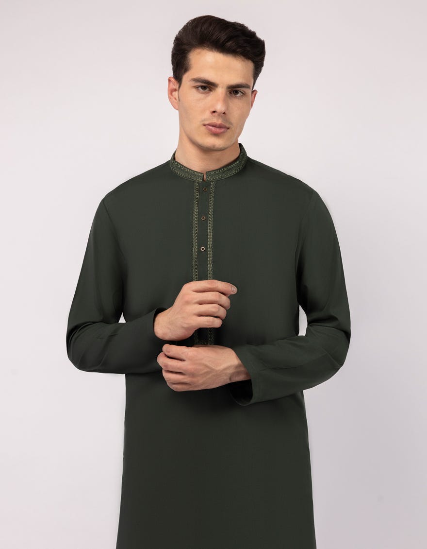 GREEN SEMI-FORMAL KURTA
