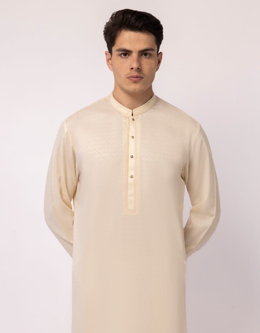 CREAM SEMI-FORMAL KURTA