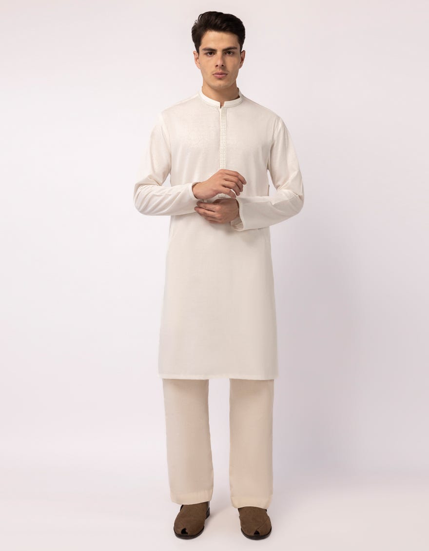 OFF WHITE FORMAL KURTA