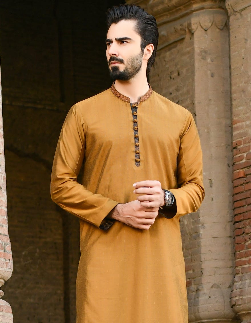 GOLD BROWN BLENDED SPECIAL KURTA
