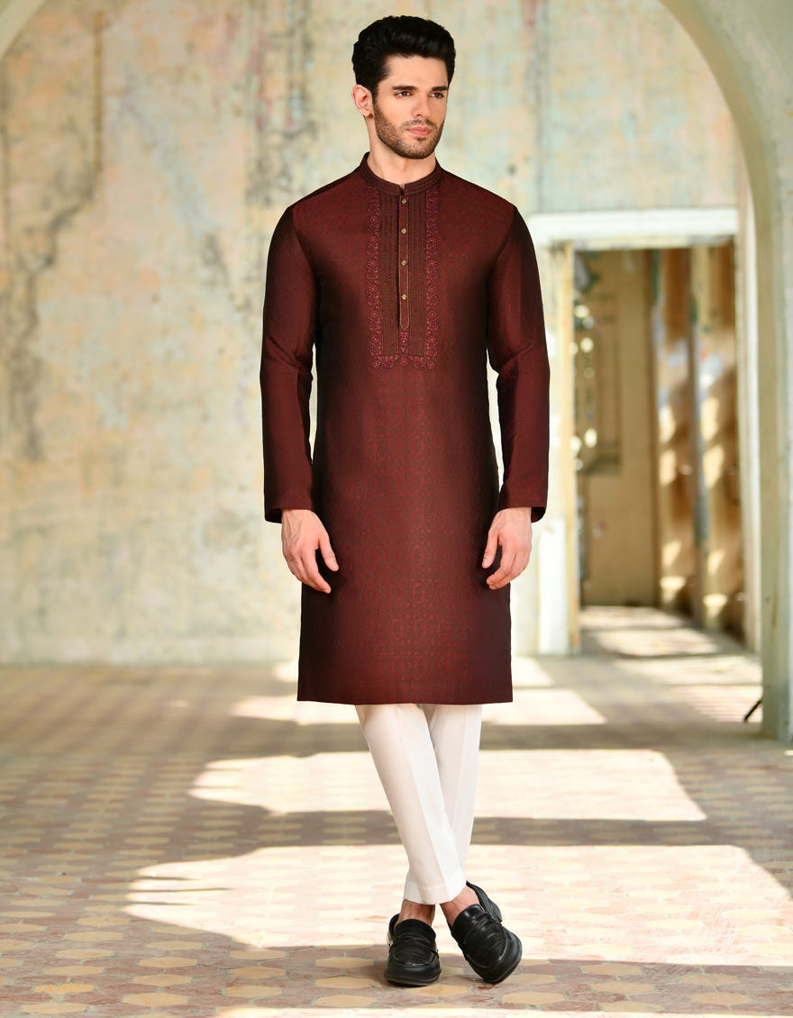 MAROON BLENDED SPECIAL KURTA