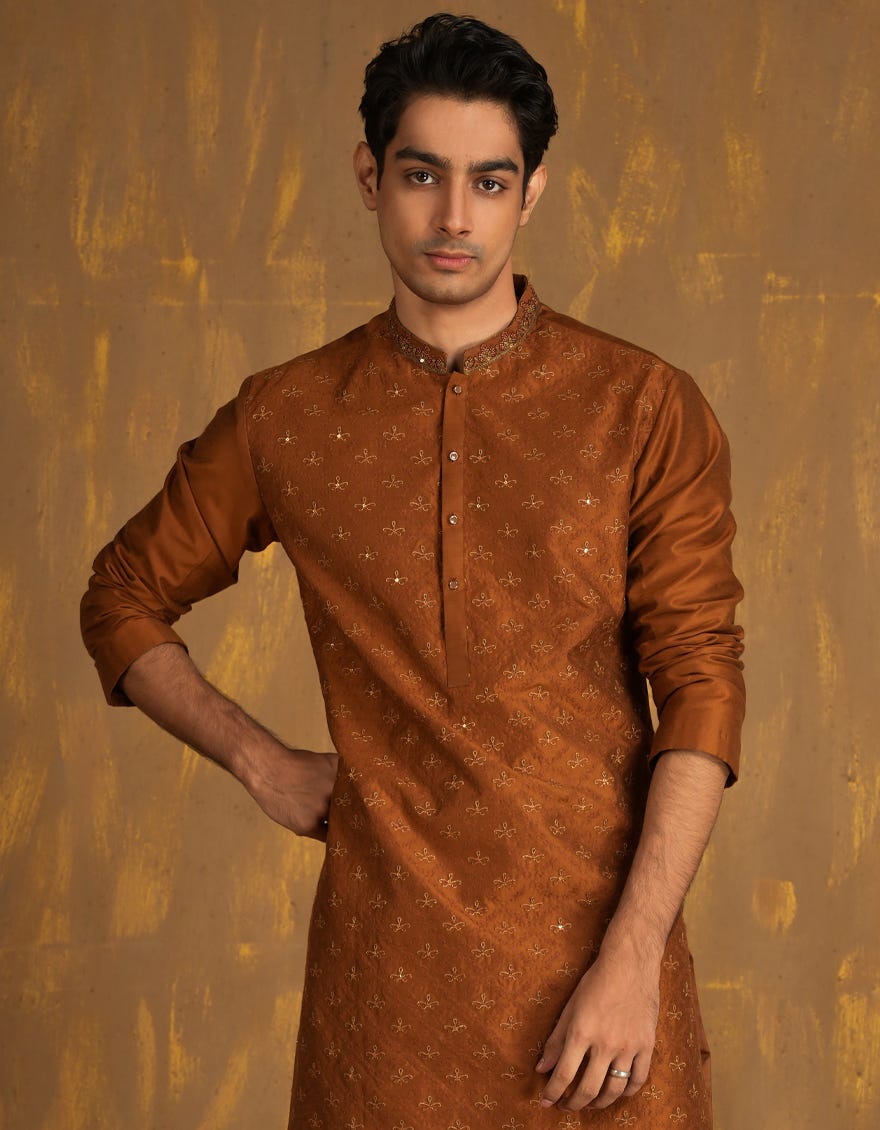 RUST BLENDED SPECIAL KURTA
