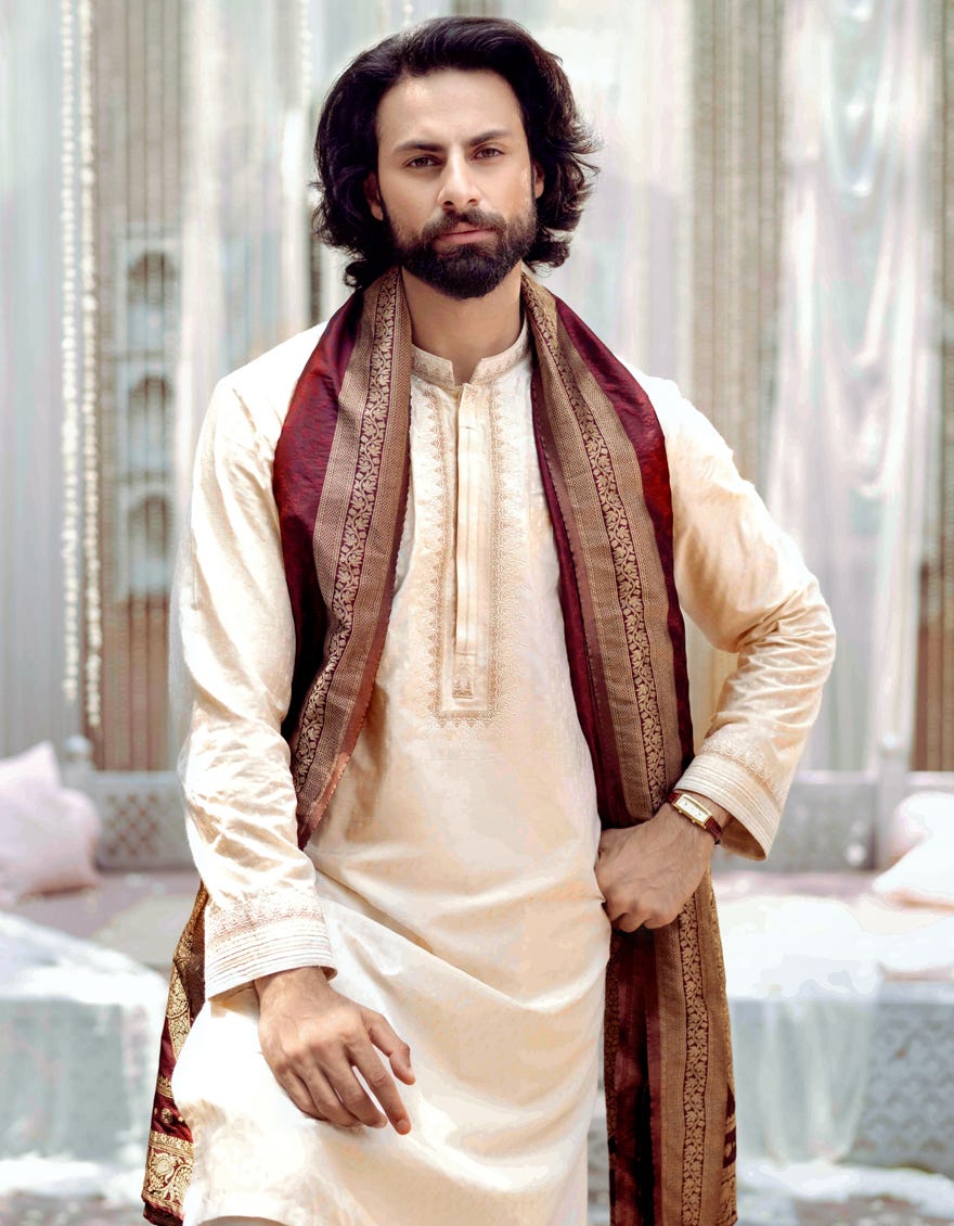 CREAM BLENDED SPECIAL KURTA | JJK-SP-A-48085