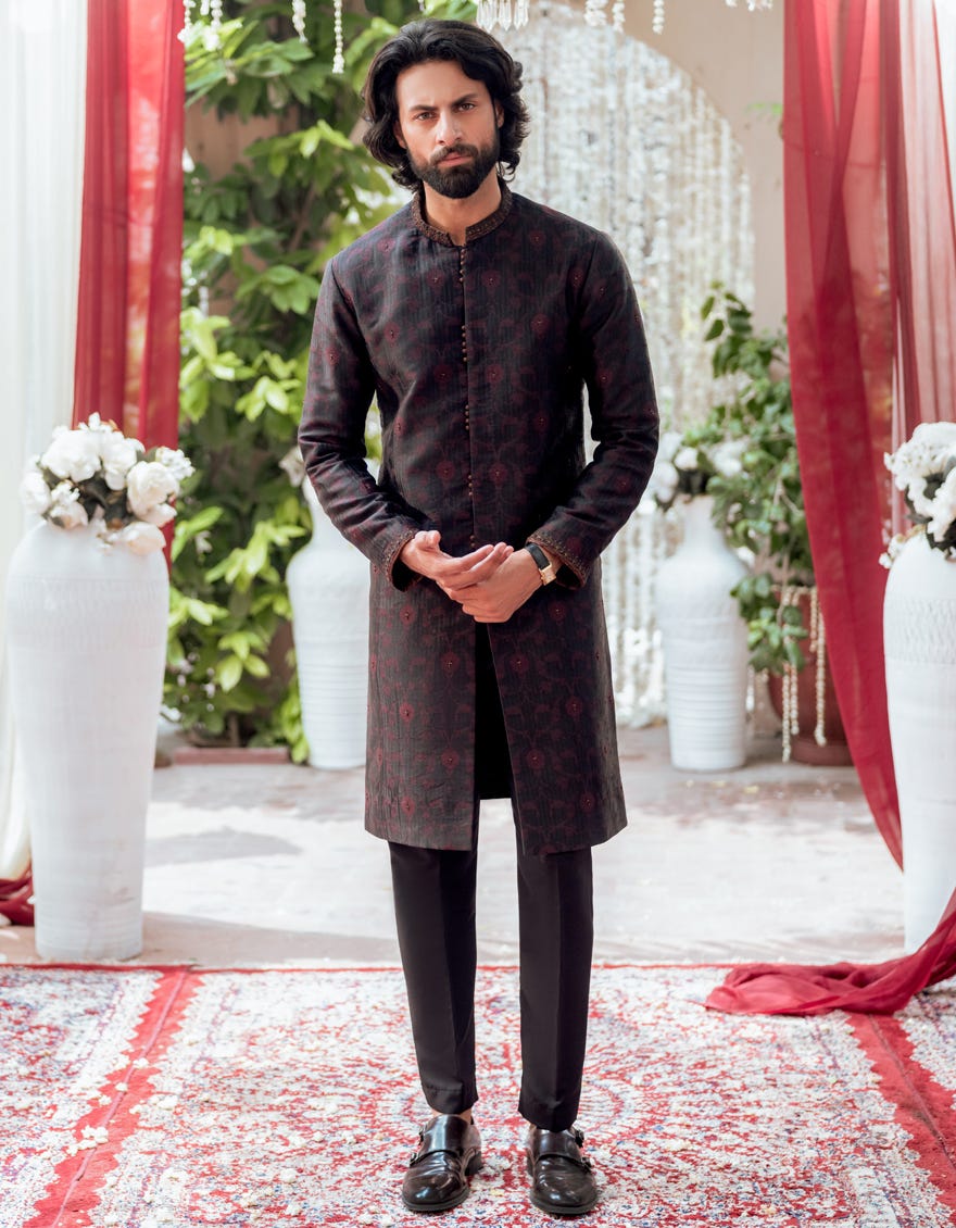 Black Blended Special Men's Kurta | Jjk-Sp-A-48131