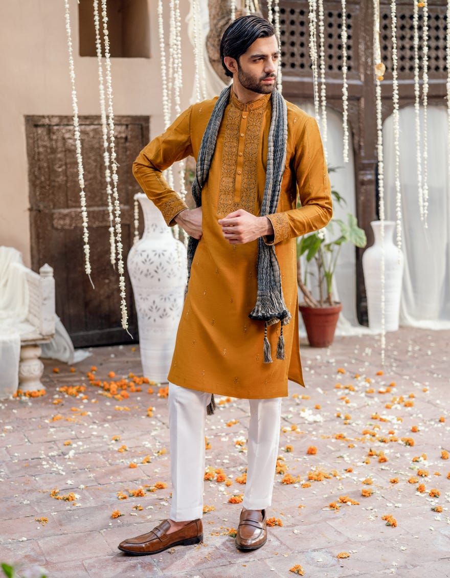 Rust Blended Special Men's Kurta | Jjk-Sp-48172