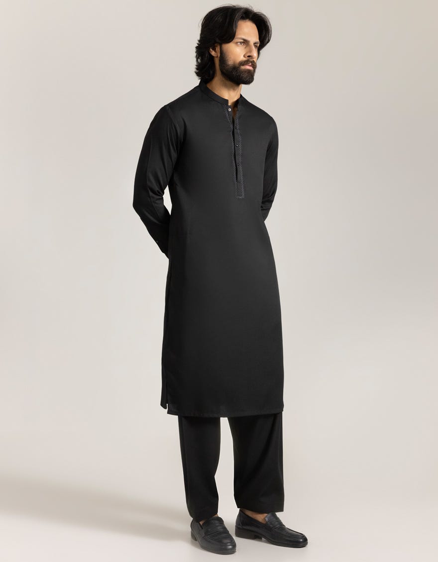 black-blended-semi-formal-kameez-shalwar-jjksa90533