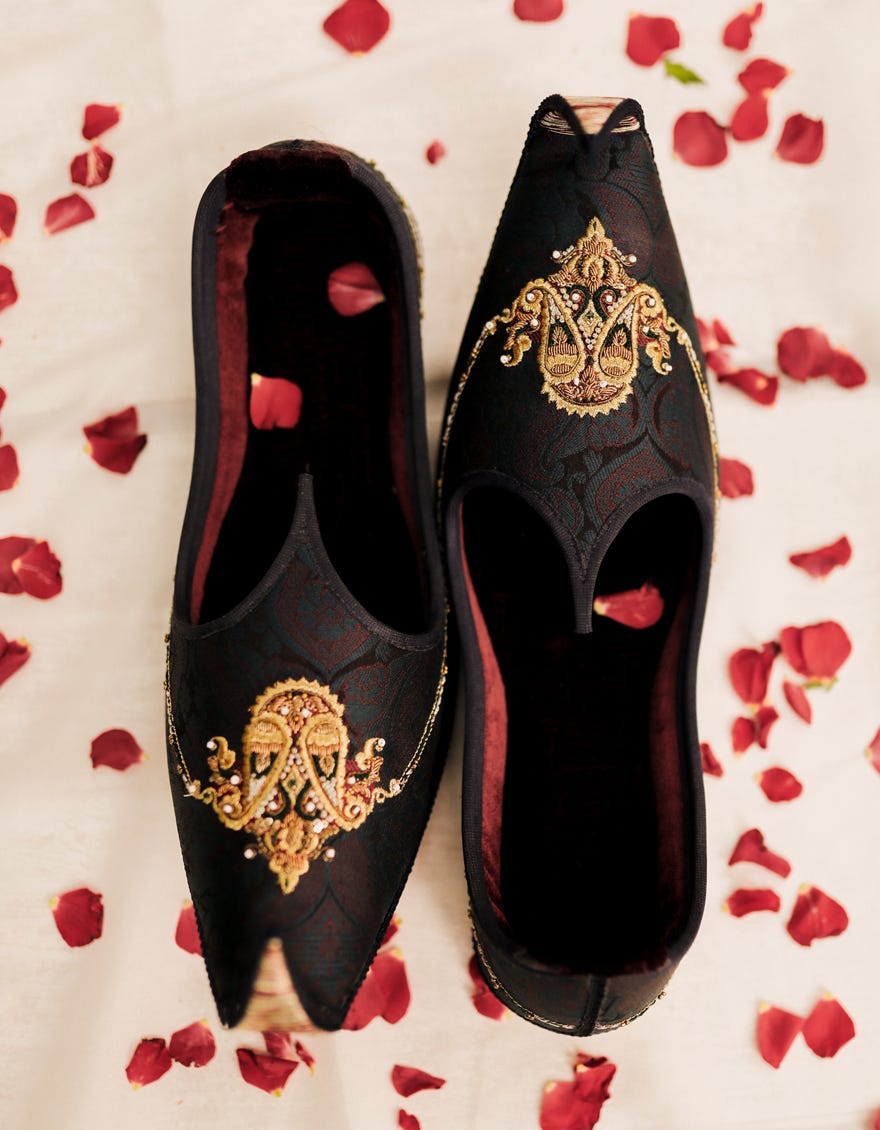 Teal Blue Blended Khussa | Jjkh-584