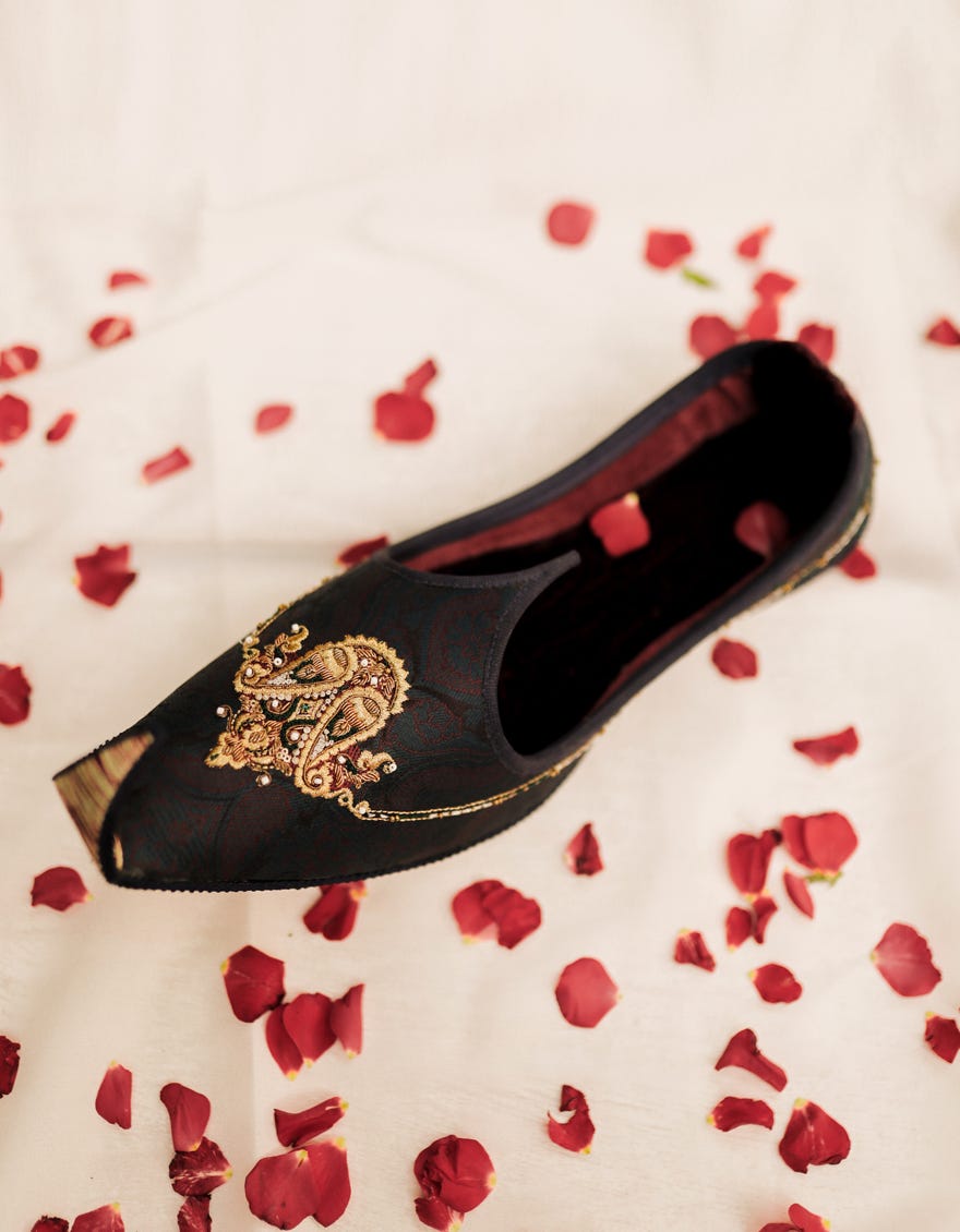 Teal Blue Blended Khussa | Jjkh-584